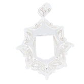 14K White Gold Semi Mount Pendant Setting OCT Emerald 9x7mm Syzjewelry